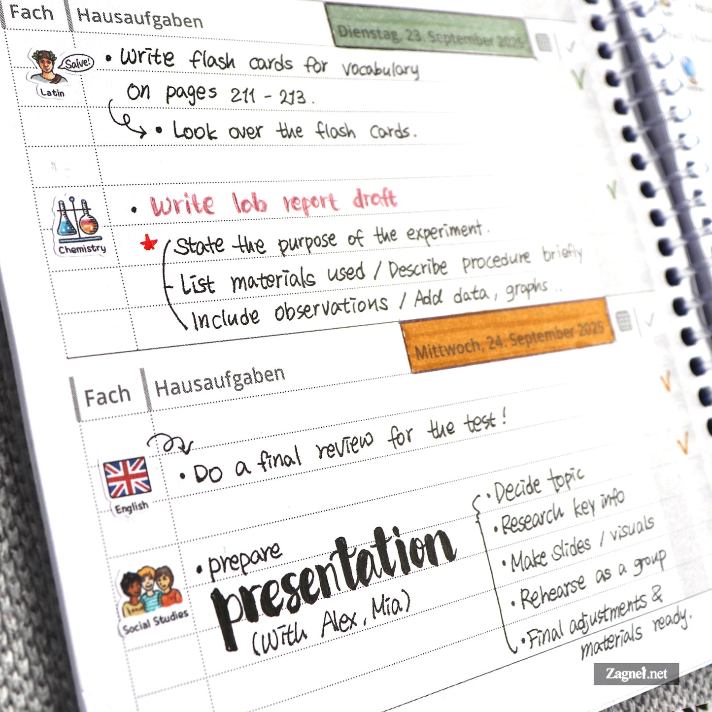 Aufkleber für alle Schulfächer | Planer, Notizbücher & Tagebücher