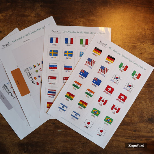DIY World flags memory cards (Digital Download)