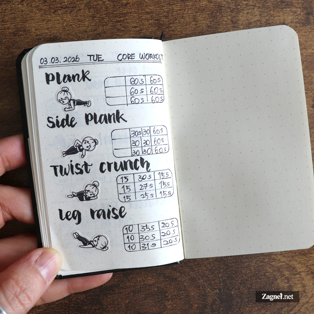 My 15 min Core workout routine stickers