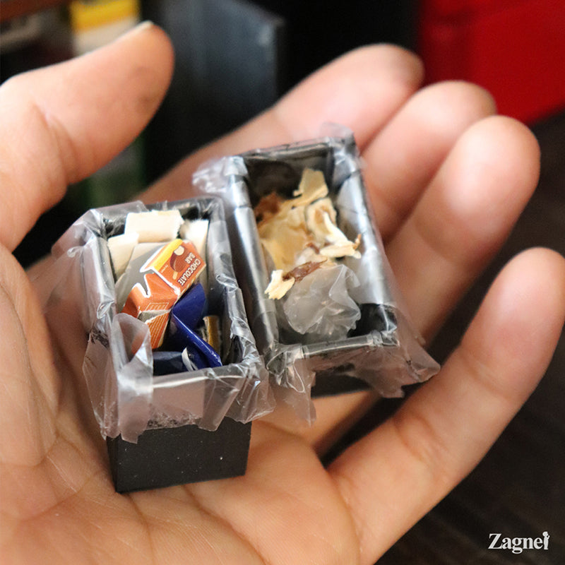 Miniature trash cans