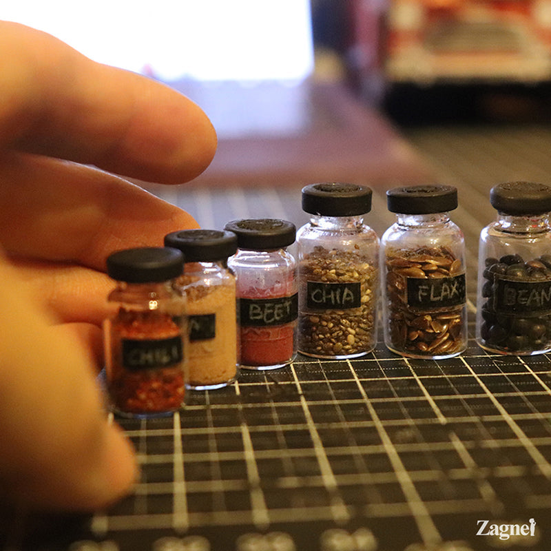 Miniature seasoning containers