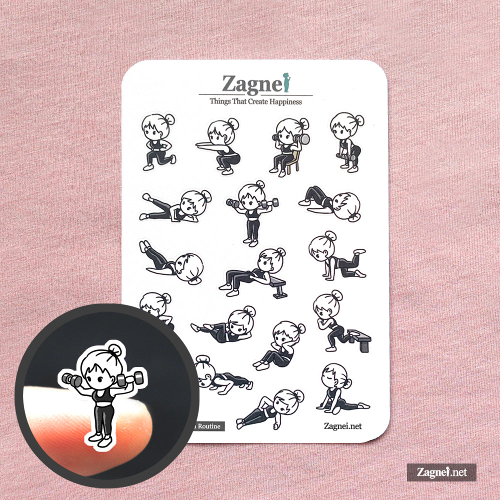 Full body Workout Planner Stickers for fitness Journal & Fitness Tracking