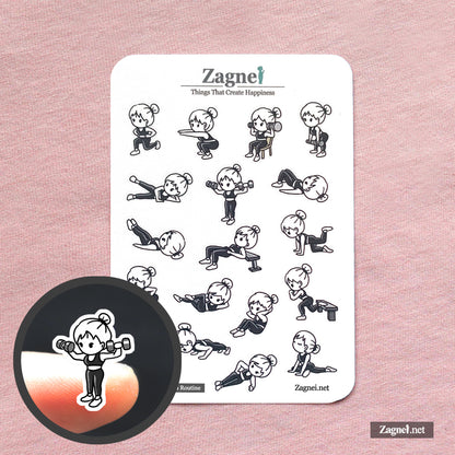 Full body Workout Planner Stickers for fitness Journal & Fitness Tracking