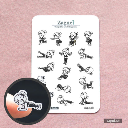 Full body Workout Planner Stickers for fitness Journal & Fitness Tracking
