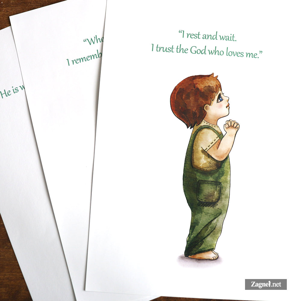 Christian Wall Art Digital Download – Little Boy Praying Watercolor