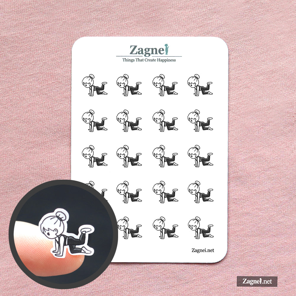 Unterkörper Workout Log Stickerbogen