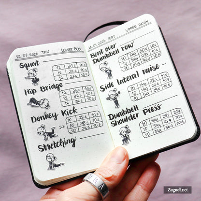 Full body Workout Planner Stickers for fitness Journal & Fitness Tracking