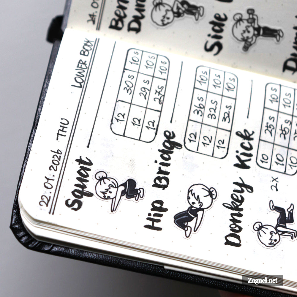 Full body Workout Planner Stickers for fitness Journal & Fitness Tracking
