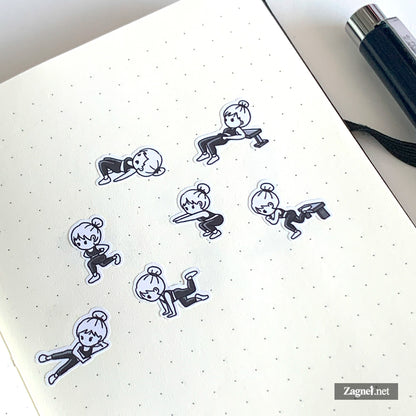 Unterkörper Workout Log Stickerbogen
