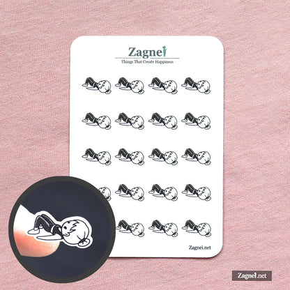 Unterkörper Workout Log Stickerbogen