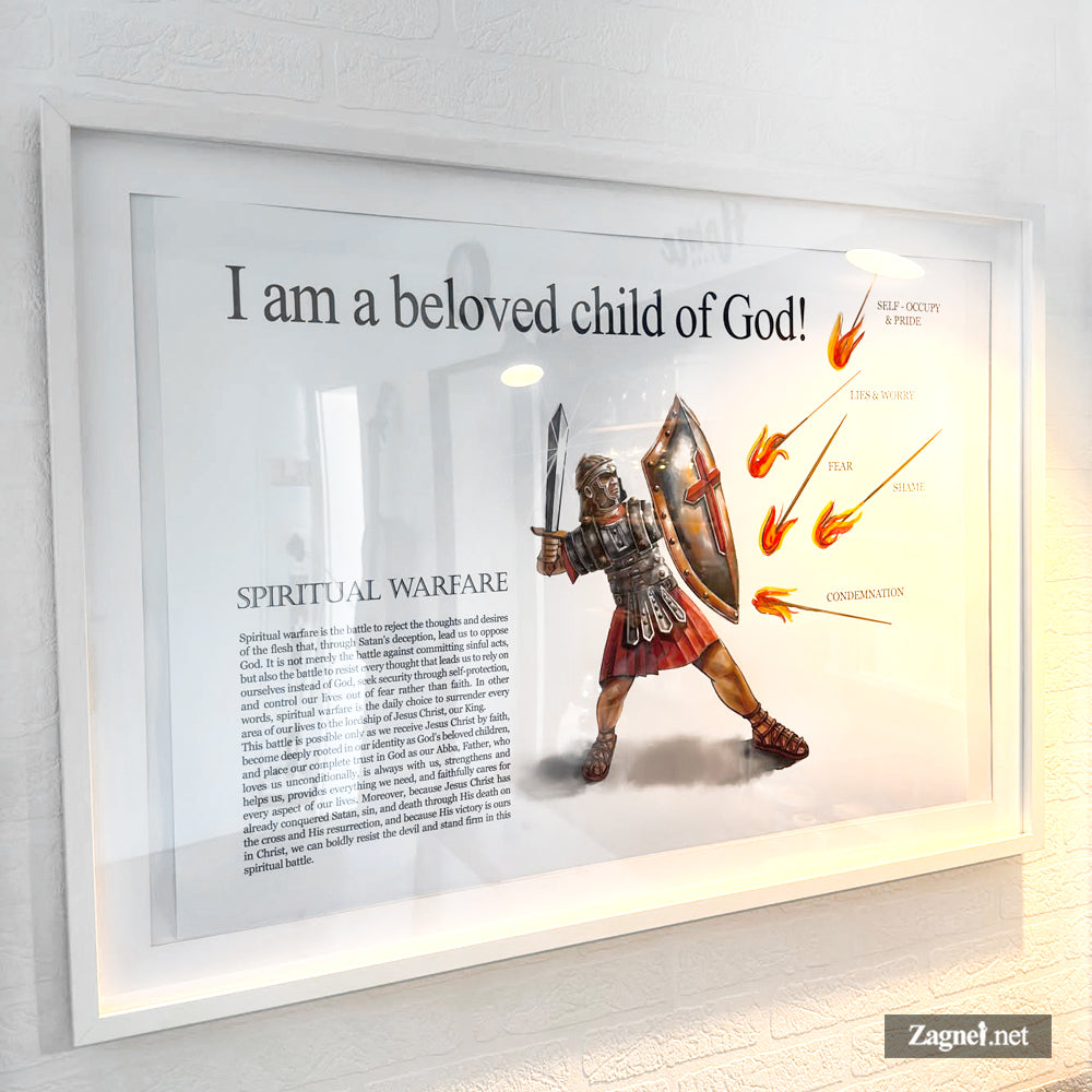 Christian Identity Wall Art | Spiritual Warfare | Beloved Child of God | Digital Download