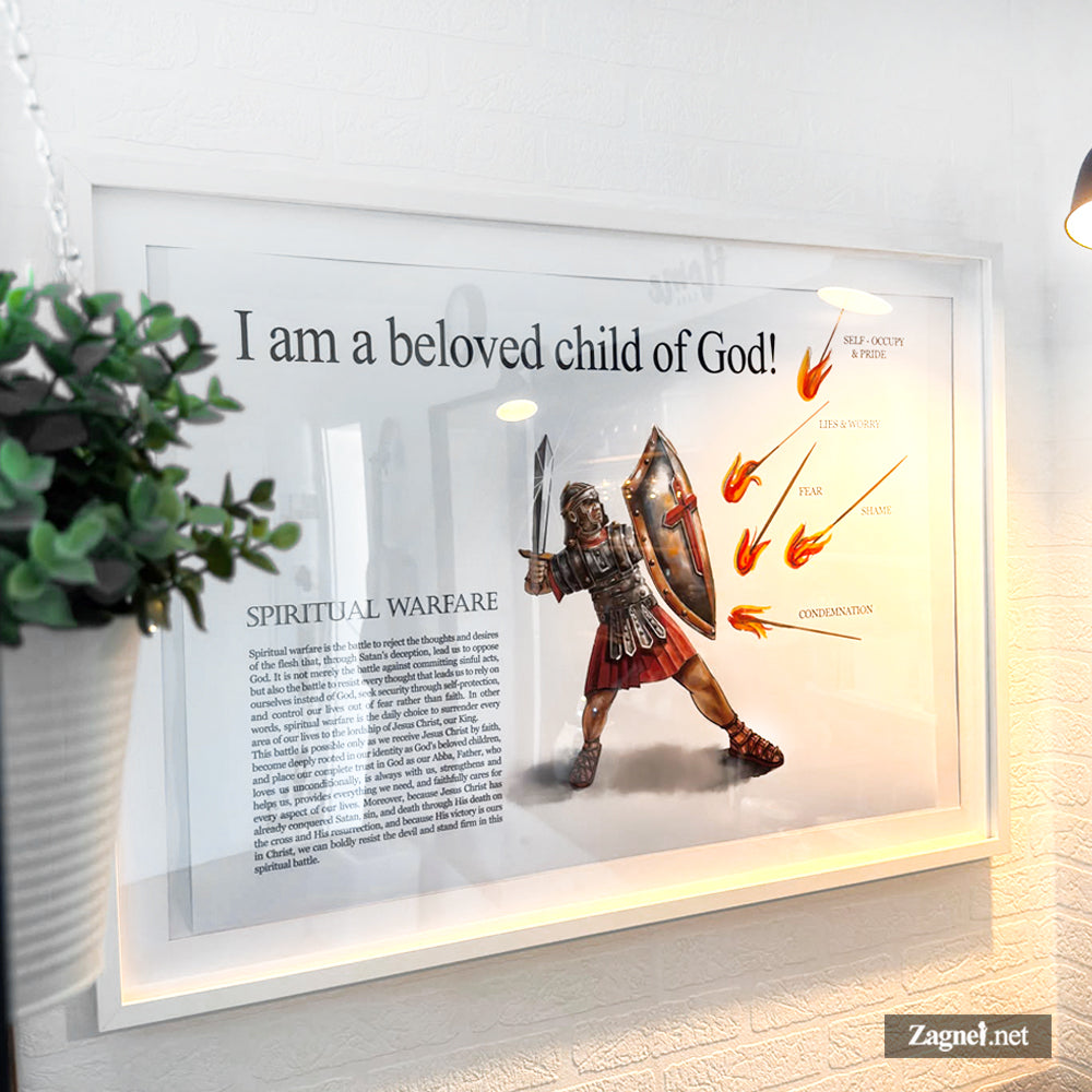Christian Identity Wall Art | Spiritual Warfare | Beloved Child of God | Digital Download