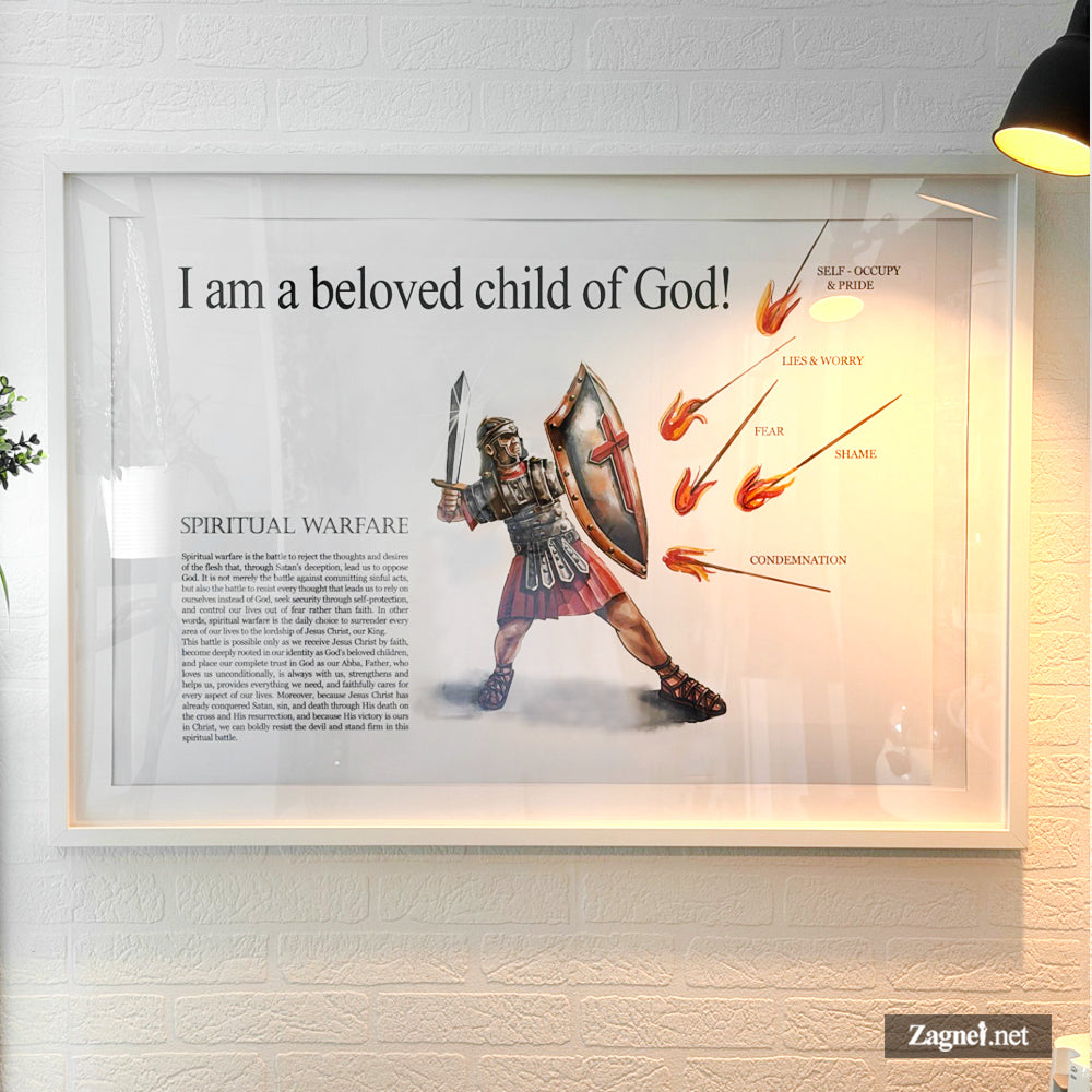 Christian Identity Wall Art | Spiritual Warfare | Beloved Child of God | Digital Download