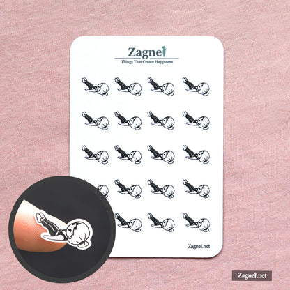 Core Workout Log Stickerbogen – Home-Workout-Planer-Sticker