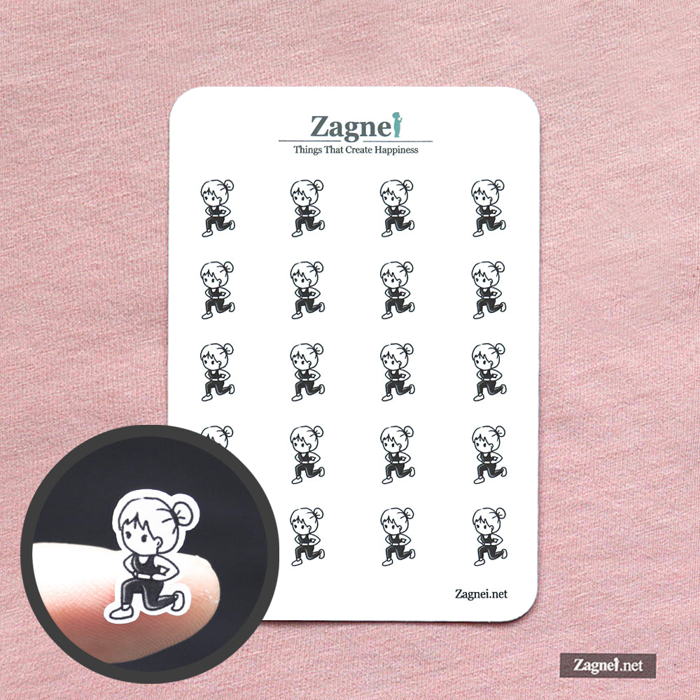 Unterkörper Workout Log Stickerbogen