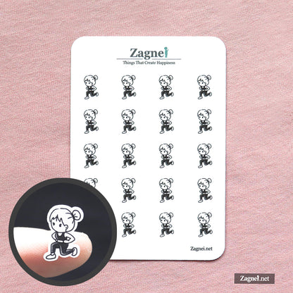 Unterkörper Workout Log Stickerbogen