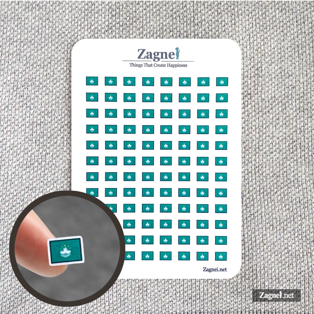 Tiny Asia and Oceania Mini Flag Stickers (0.6 cm) for Planner & Journal Decoration