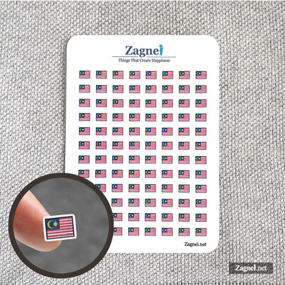 Tiny Asia and Oceania Mini Flag Stickers (0.6 cm) for Planner & Journal Decoration