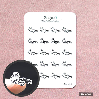 Upper Body Workout Stickers for fitness journal