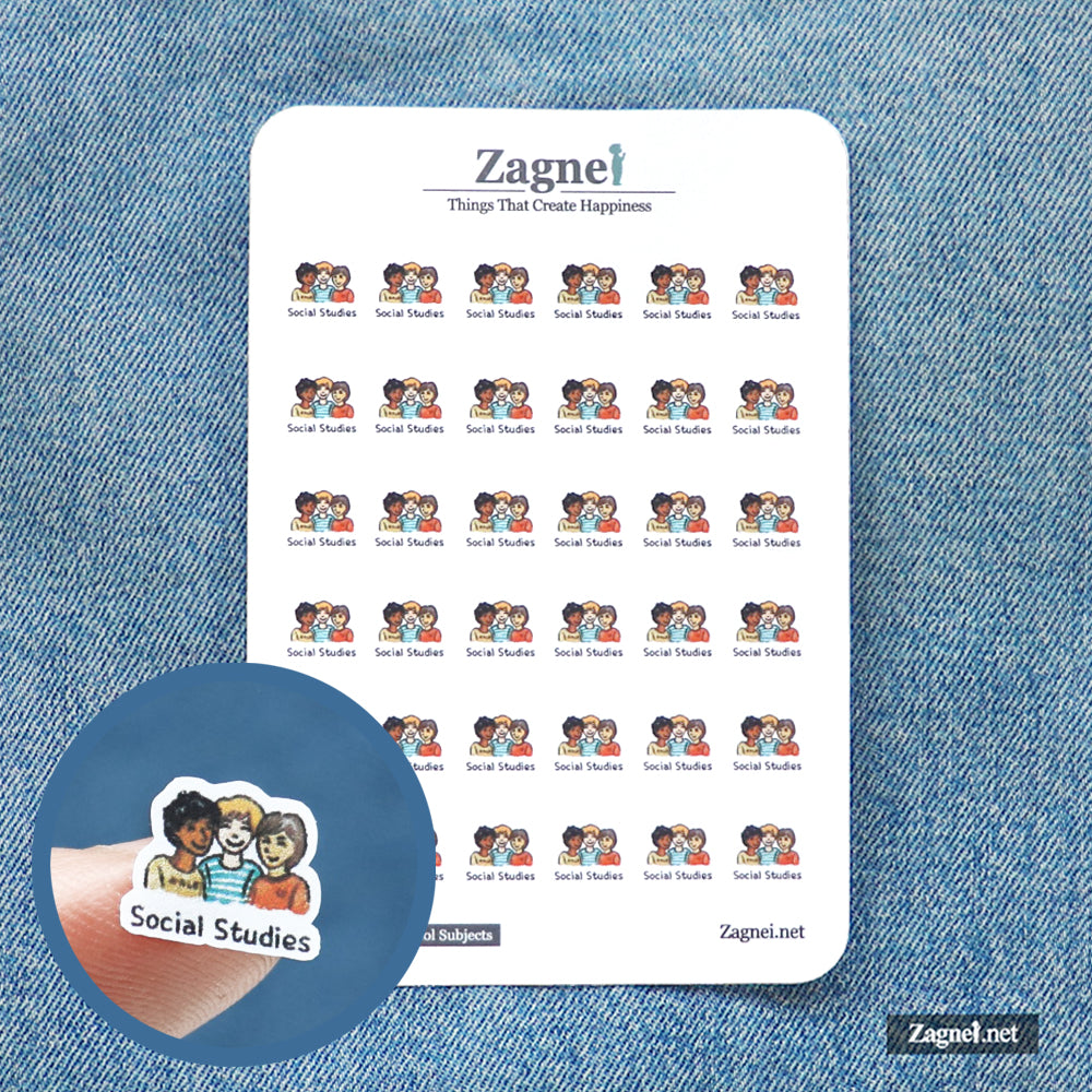 Cute Social Studies school Subject Planner Stickers – Fun & Organized Study Stickers for Students