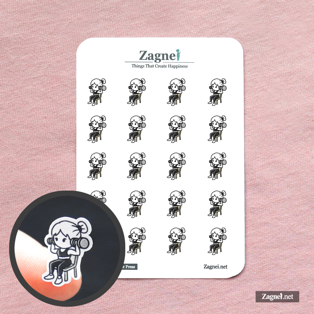 Upper Body Workout Stickers for fitness journal