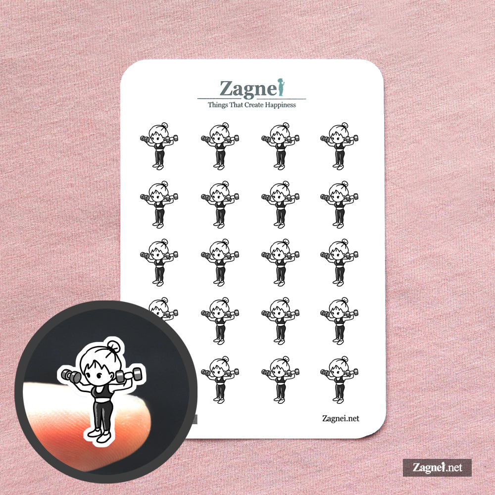 Upper Body Workout Stickers for fitness journal