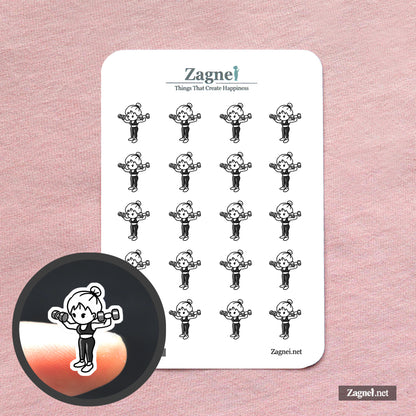 Upper Body Workout Stickers for fitness journal