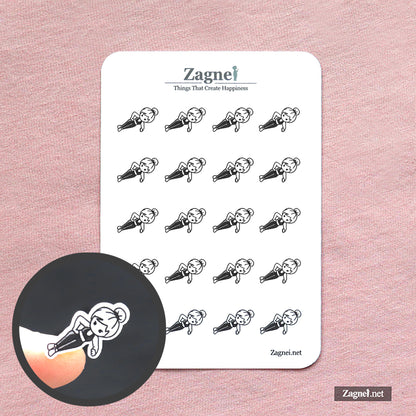 Core Workout Log Stickerbogen – Home-Workout-Planer-Sticker