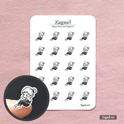 Core Workout Log Stickerbogen – Home-Workout-Planer-Sticker