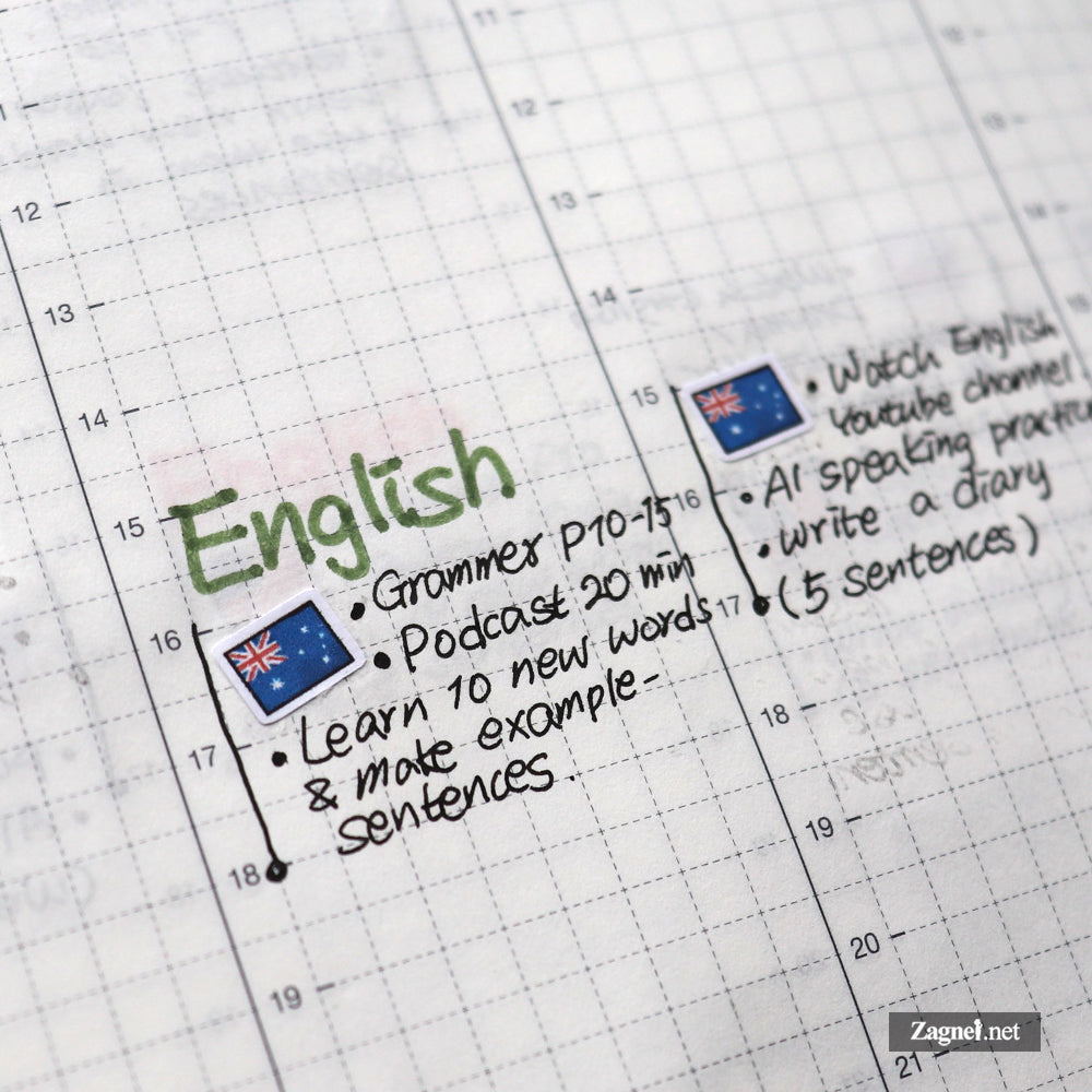 Tiny Asia and Oceania Mini Flag Stickers (0.6 cm) for Planner & Journal Decoration