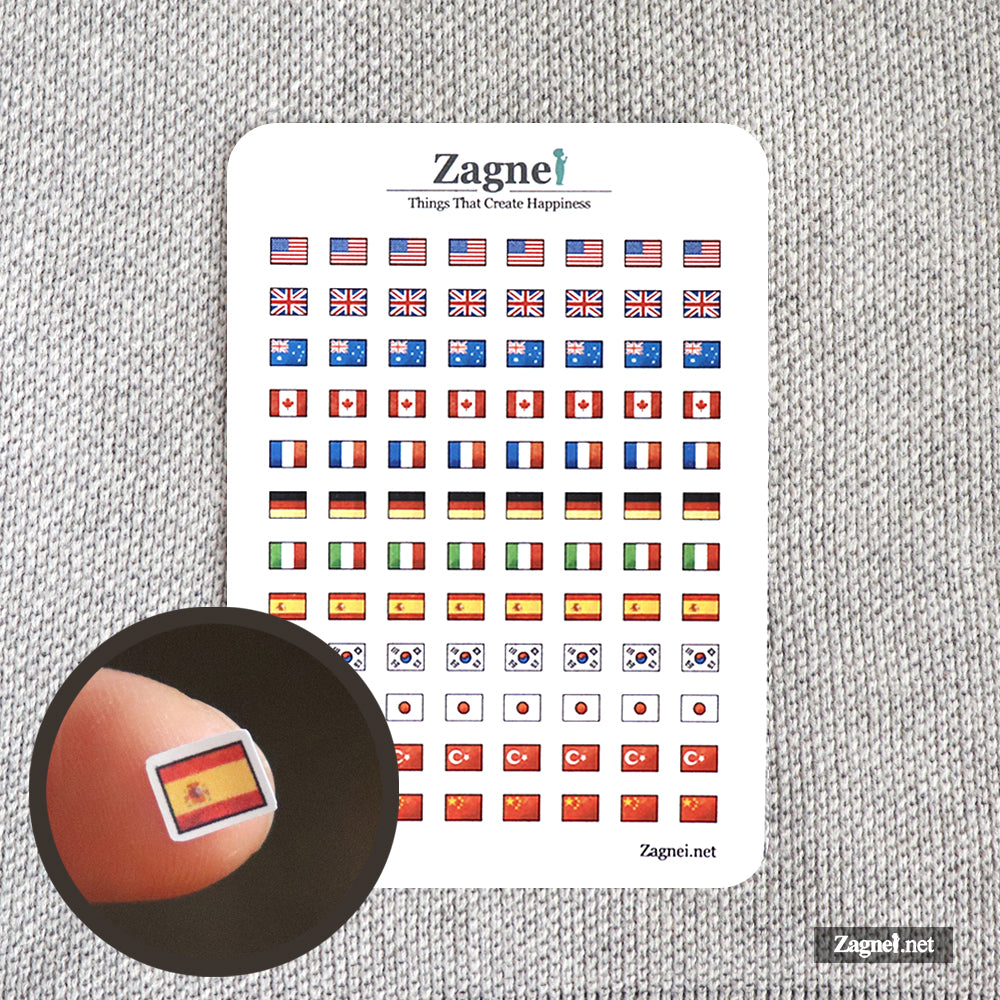 Cute Mini World Flags Sticker 0.6cm | Perfect for Diary, Planner & Journal Decoration