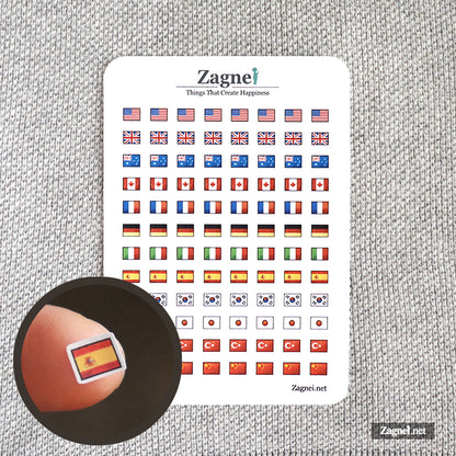 Cute Mini World Flags Sticker 0.6cm | Perfect for Diary, Planner & Journal Decoration
