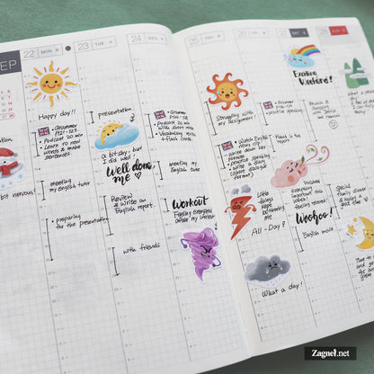 Emotiweather – Weather & Mood Sticker Sheet for Journals & Planners