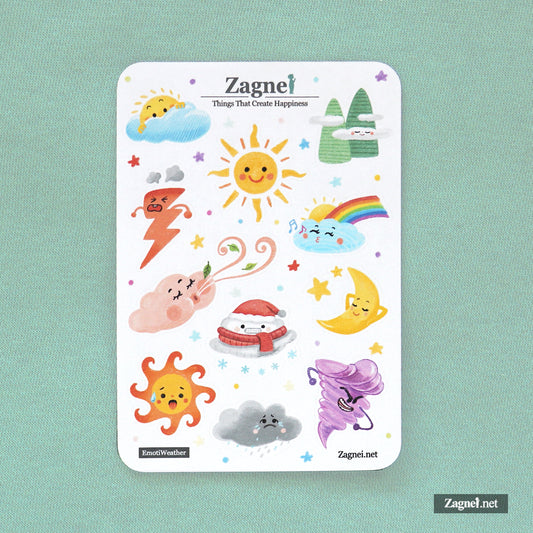 Emotiweather – Weather & Mood Sticker Sheet for Journals & Planners