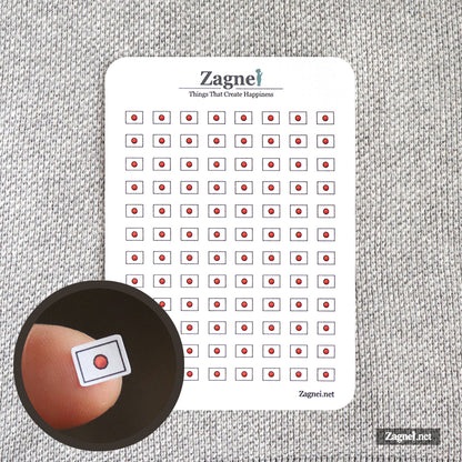 Tiny Asia and Oceania Mini Flag Stickers (0.6 cm) for Planner & Journal Decoration