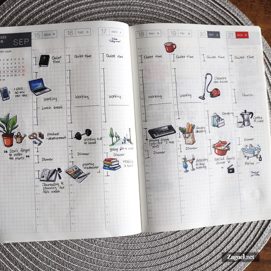 My Day – Watercolor-Style Daily Life Sticker Sheet for Planners & Journals