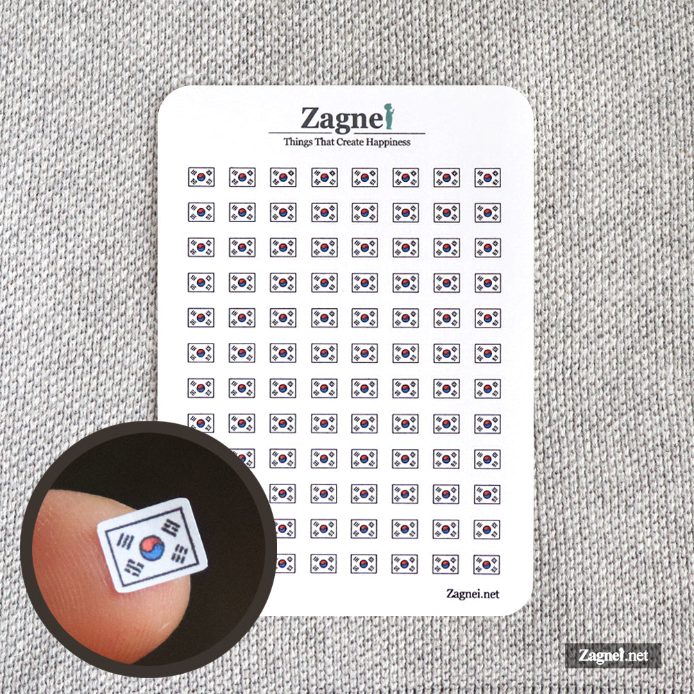 Tiny Asia and Oceania Mini Flag Stickers (0.6 cm) for Planner & Journal Decoration