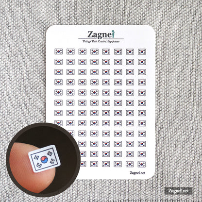 Tiny Asia and Oceania Mini Flag Stickers (0.6 cm) for Planner & Journal Decoration
