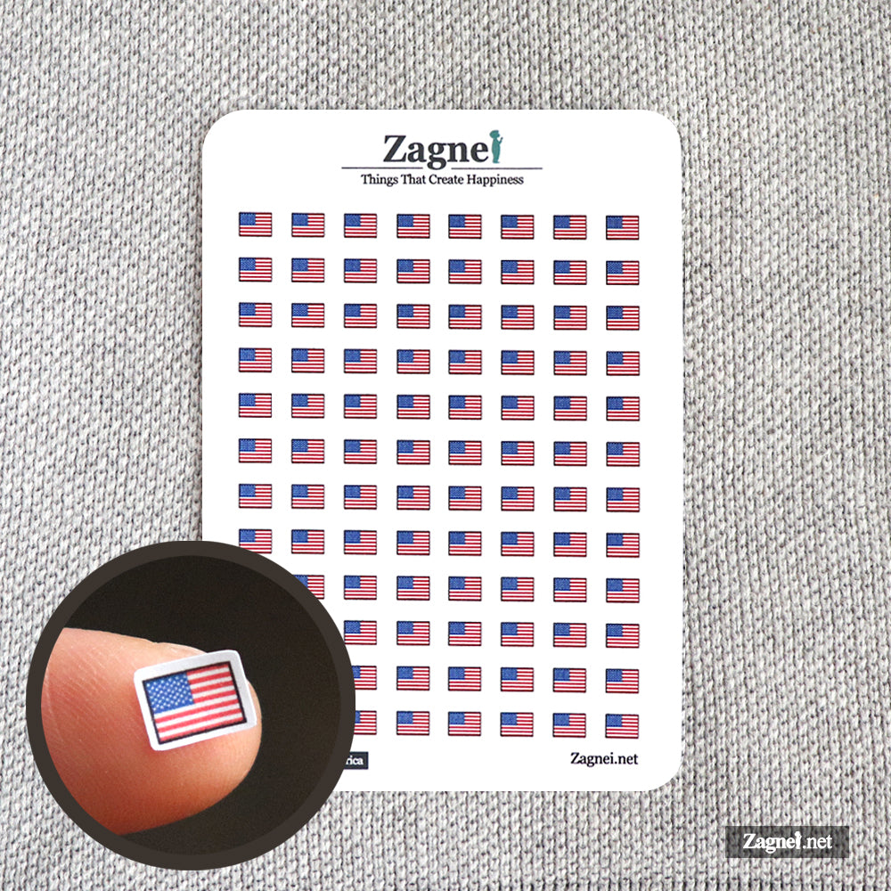Tiny Americas Flag Sticker 0.6cm | Perfect for Diary, Planner & Journal Decoration