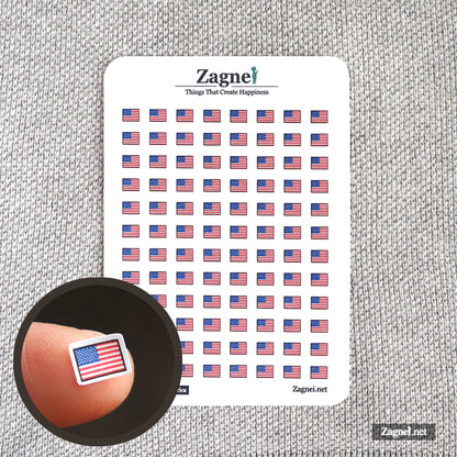 Tiny Americas Flag Sticker 0.6cm | Perfect for Diary, Planner & Journal Decoration