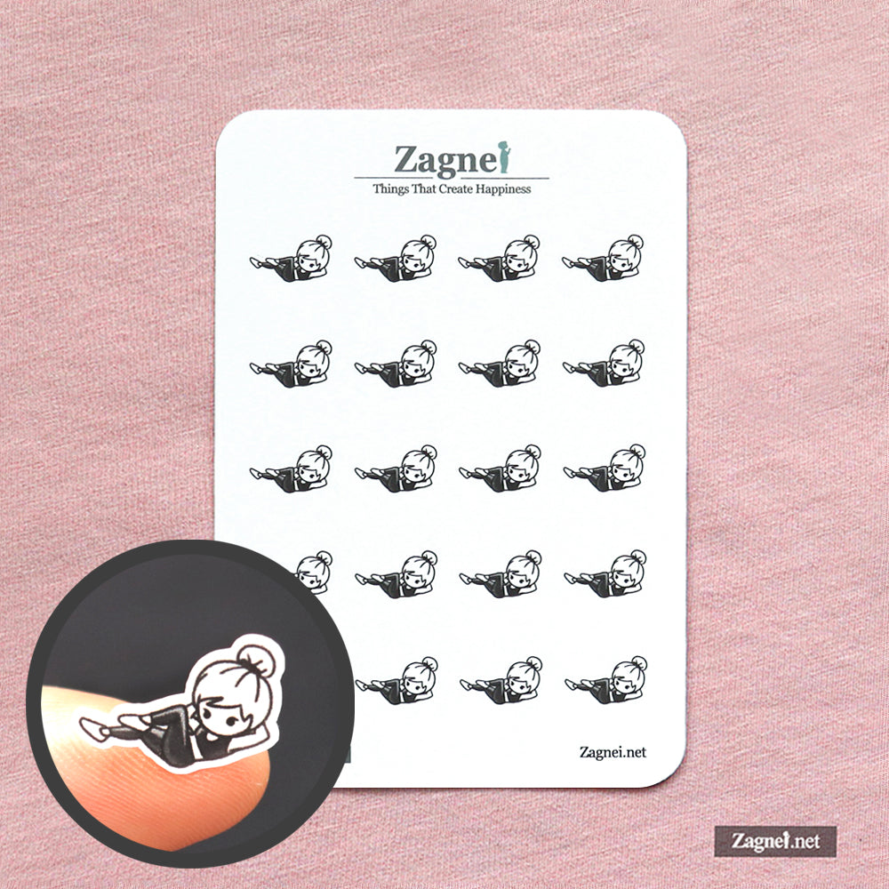 Core Workout Log Stickerbogen – Home-Workout-Planer-Sticker