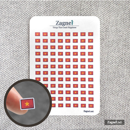 Tiny Asia and Oceania Mini Flag Stickers (0.6 cm) for Planner & Journal Decoration