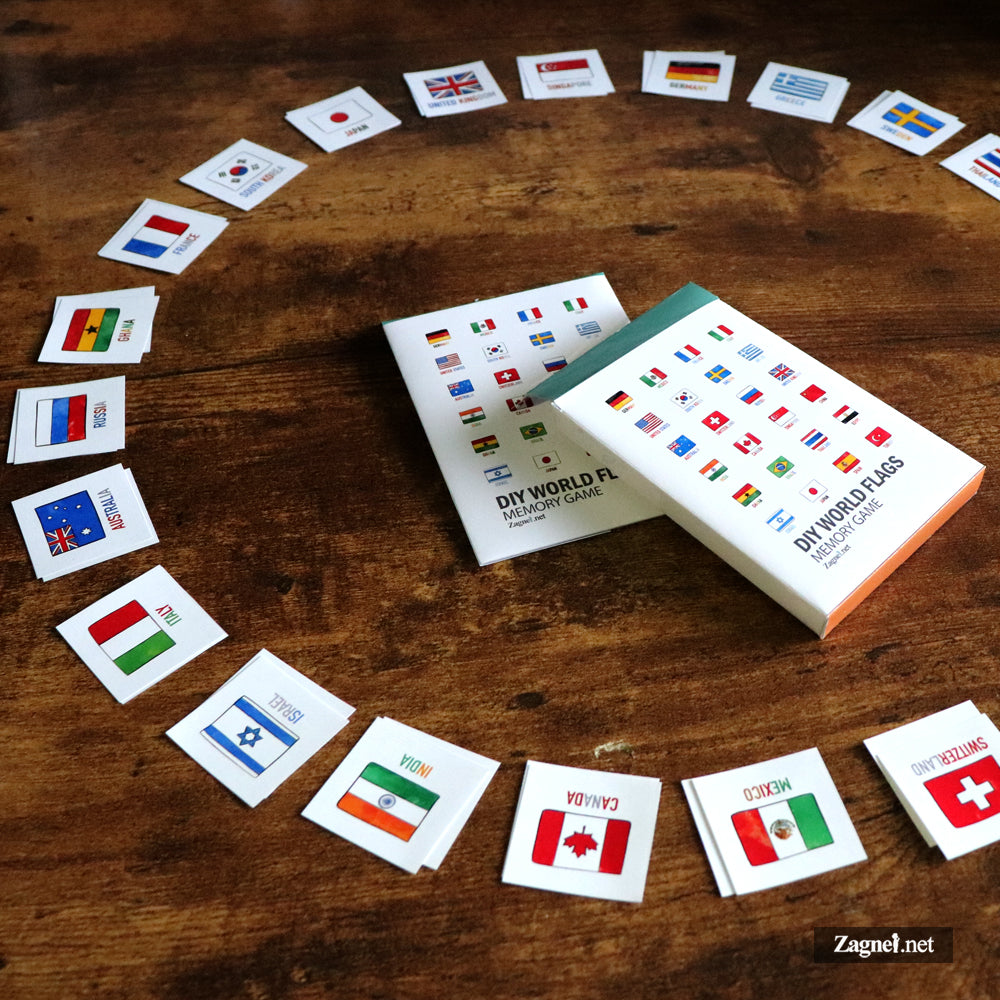 DIY World flags memory cards (Digital Download)