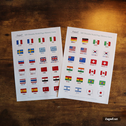 DIY World flags memory cards (Digital Download)